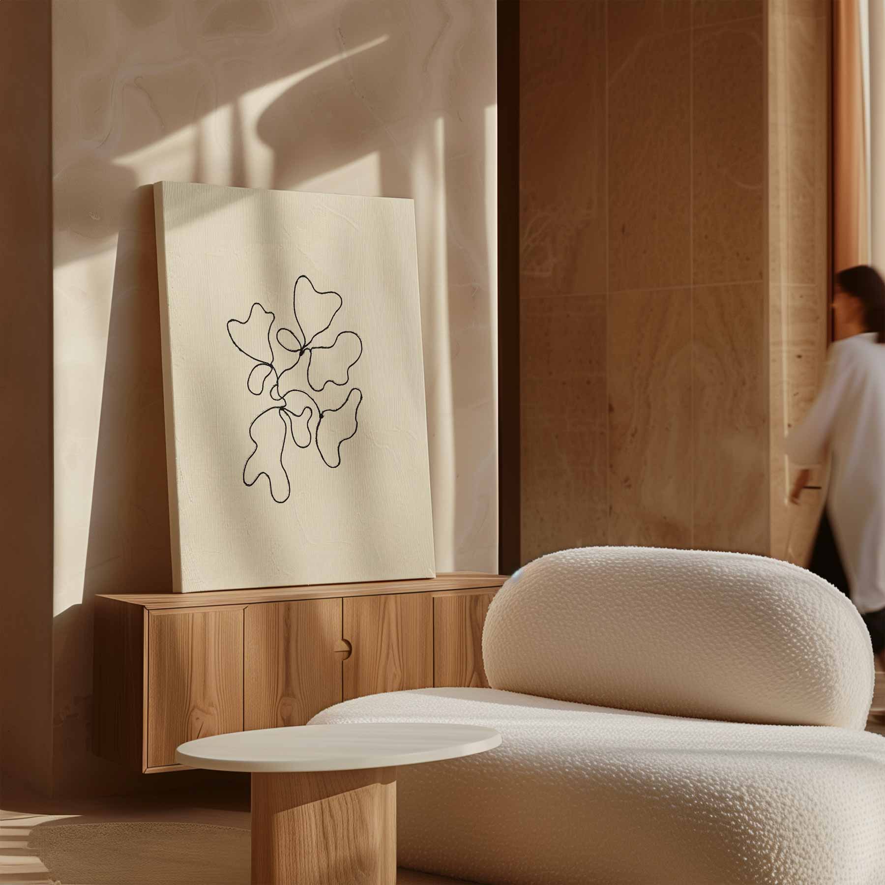 Organische Lijnenspel Kunstwerk-canvas-dibond-plexiglas-wanddecoratie-WallArtistic