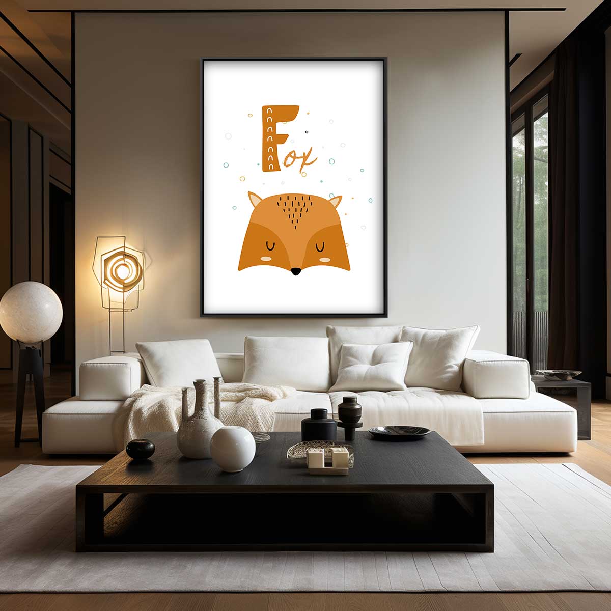 Dromerige Vos Print Kunstwerk-canvas-dibond-plexiglas-wanddecoratie-WallArtistic