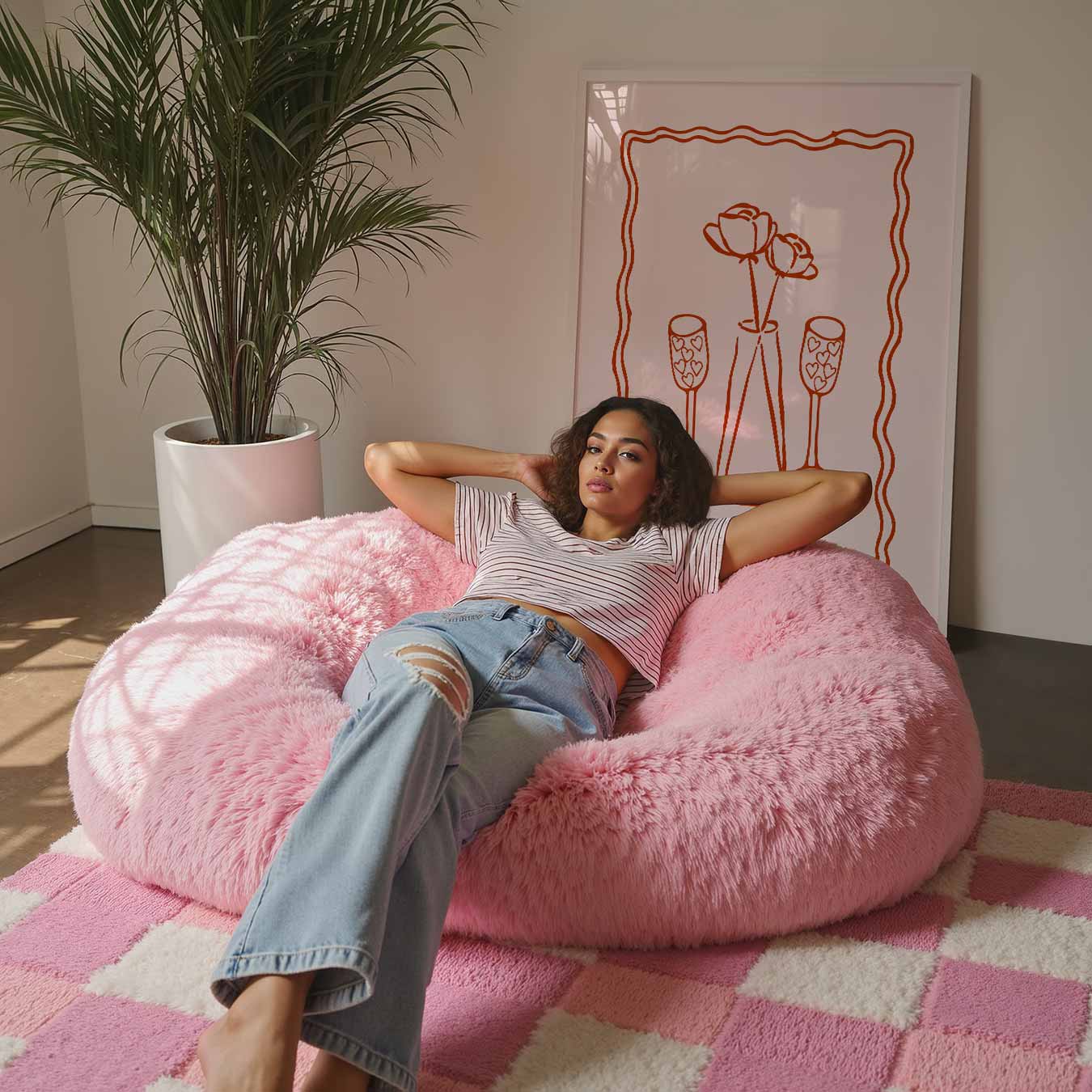 Romantische Bloemen en Hartjes Poster-WallArtistic