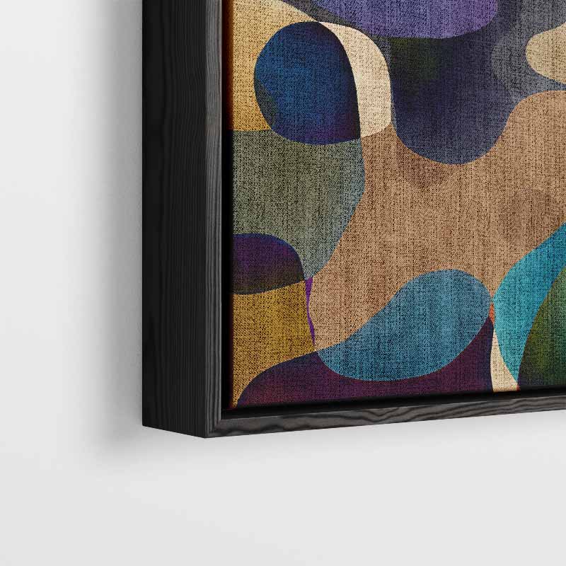 Kleurrijke Dans van Abstracte Vormen Kunstwerk-canvas-dibond-plexiglas-wanddecoratie-WallArtistic