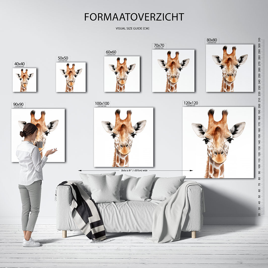 Giraffe portret Kunstwerk