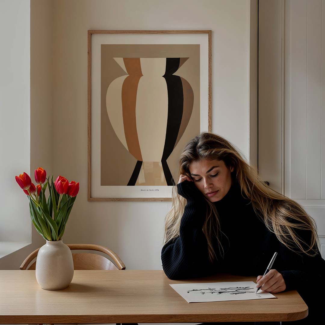 Moderne Abstracte Vaas Poster-WallArtistic