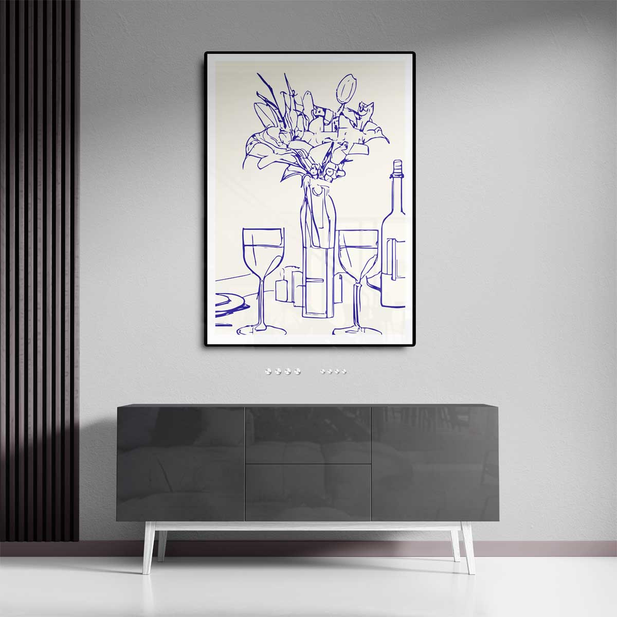 Tafelgenot in Lijn Kunstwerk-canvas-dibond-plexiglas-wanddecoratie-WallArtistic
