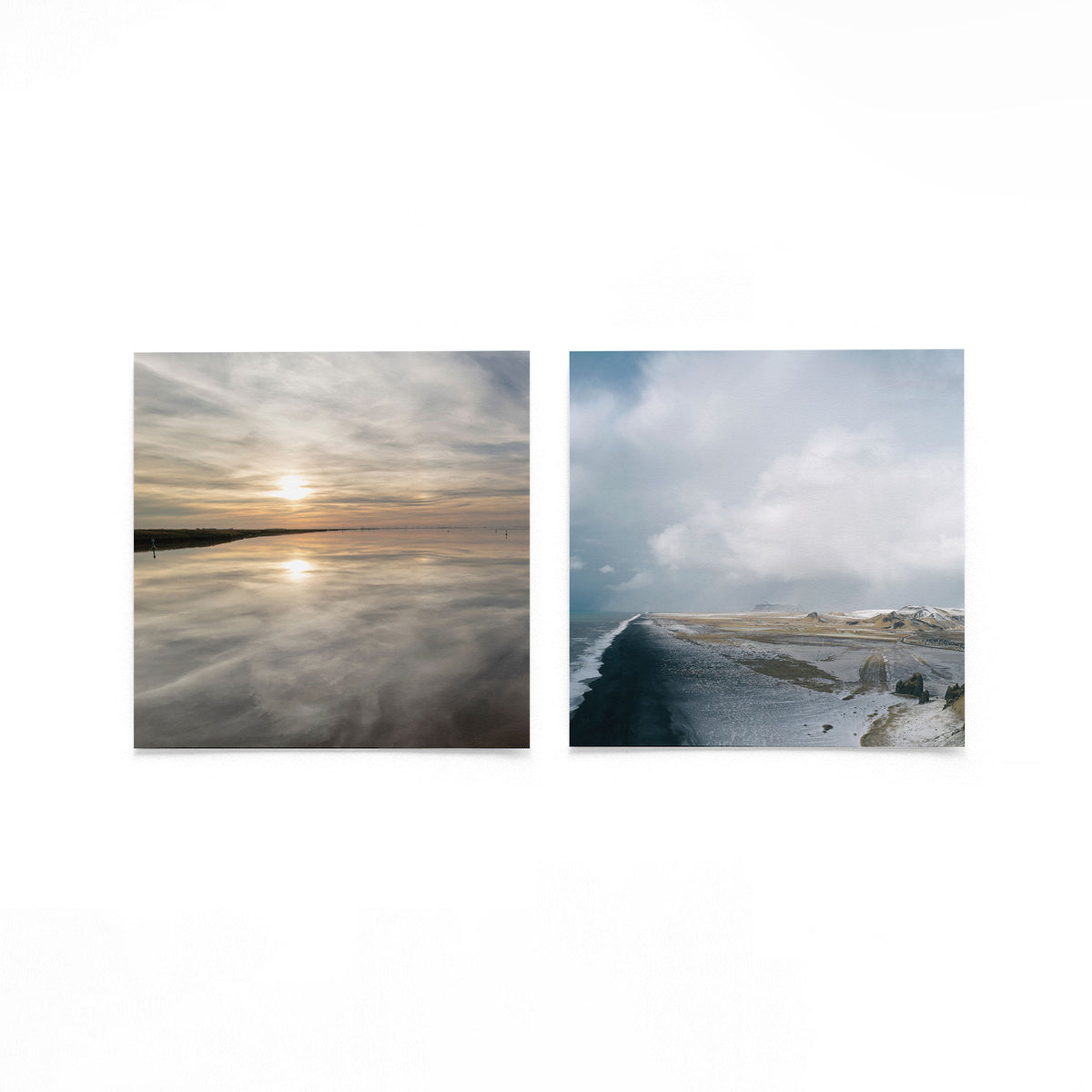 Productfoto van twee vierkante posters met stilte aan de horizon – Gerald Emming