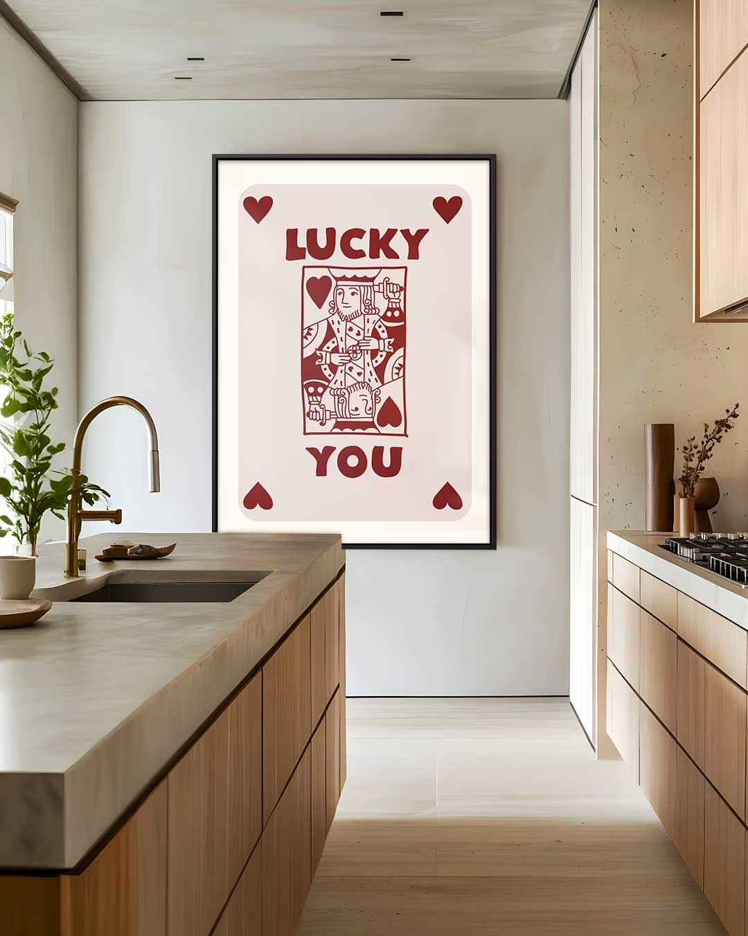 Lucky You Speelkaart Kunst Kunstwerk-canvas-dibond-plexiglas-wanddecoratie-WallArtistic