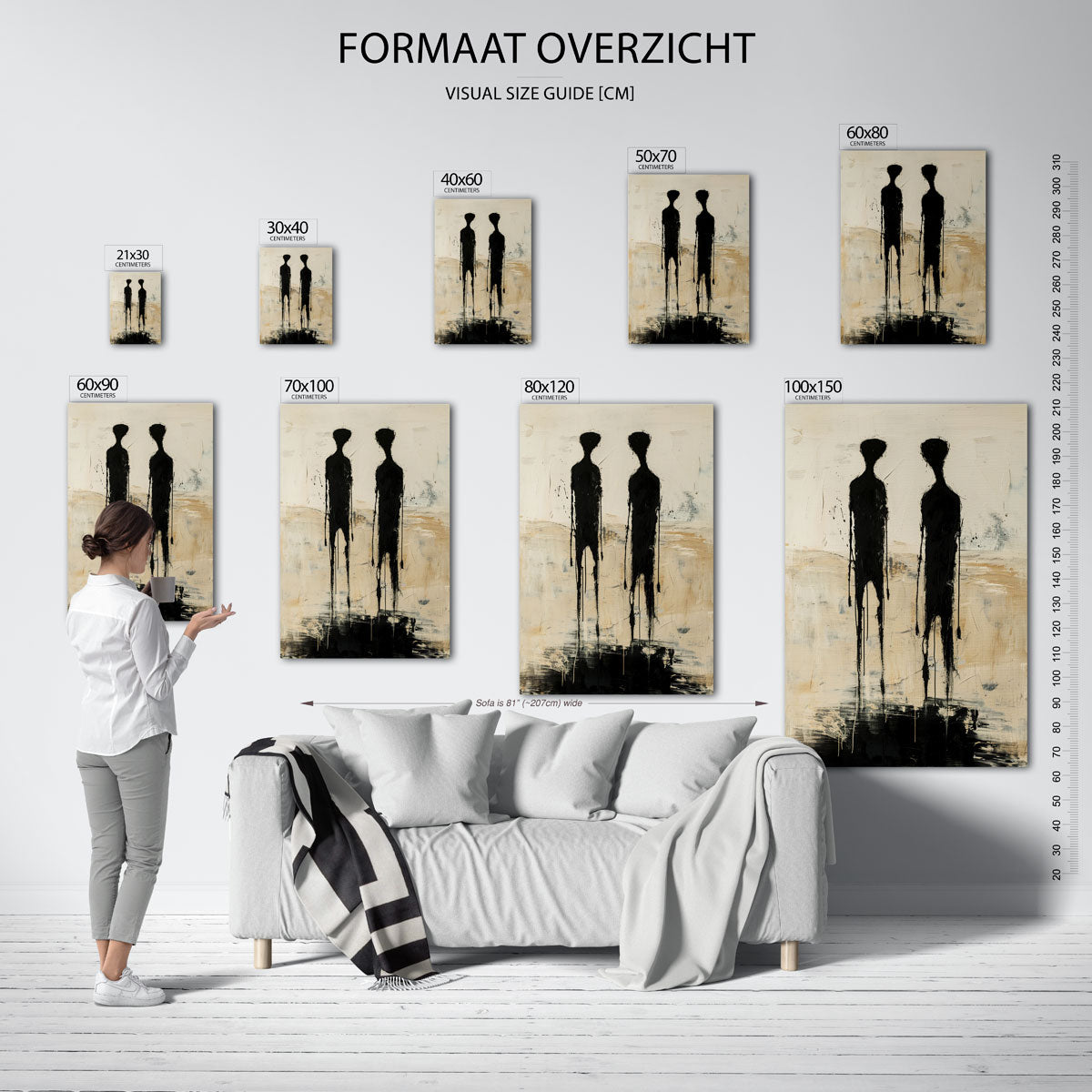 Twee zwarte figuren Poster