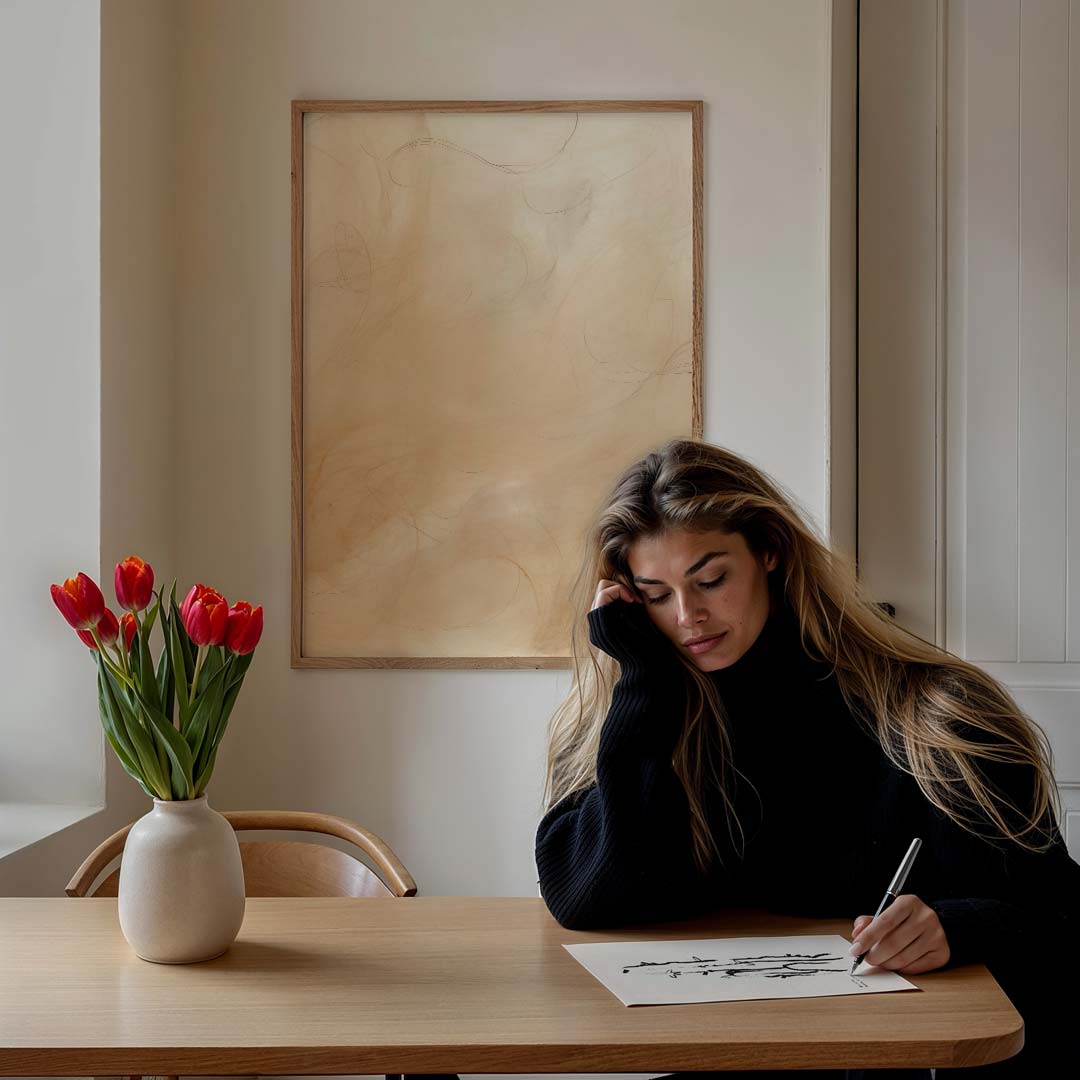 Zachte Elegantie Abstracte Poster-WallArtistic