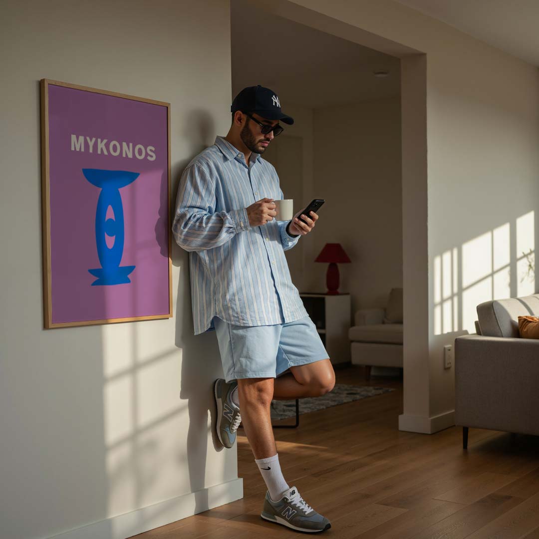 Mykonos Minimalistische Kunstposter-WallArtistic