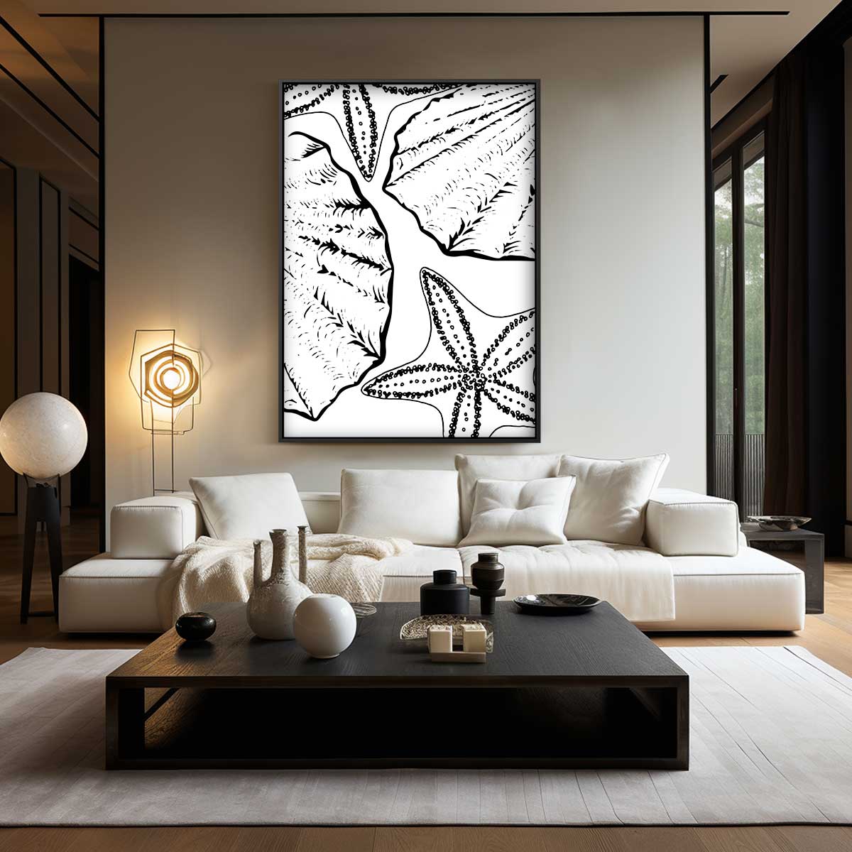 Zeesterren en Schelpen Avontuur Kunstwerk-canvas-dibond-plexiglas-wanddecoratie-WallArtistic