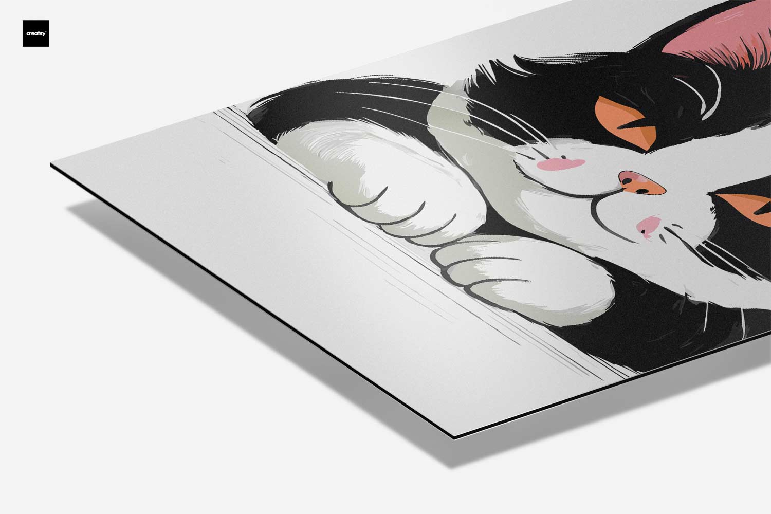 Knappe Kat met Oranje Ogen Kunstwerk-canvas-dibond-plexiglas-wanddecoratie-WallArtistic