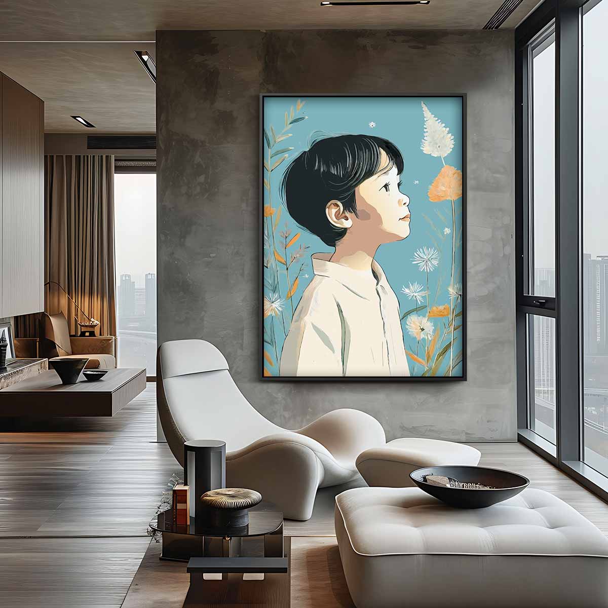 Dromerige Kinderblik Kunstwerk-canvas-dibond-plexiglas-wanddecoratie-WallArtistic