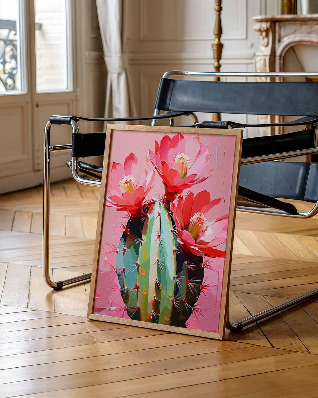Bloeiende Cactus Kunstposter