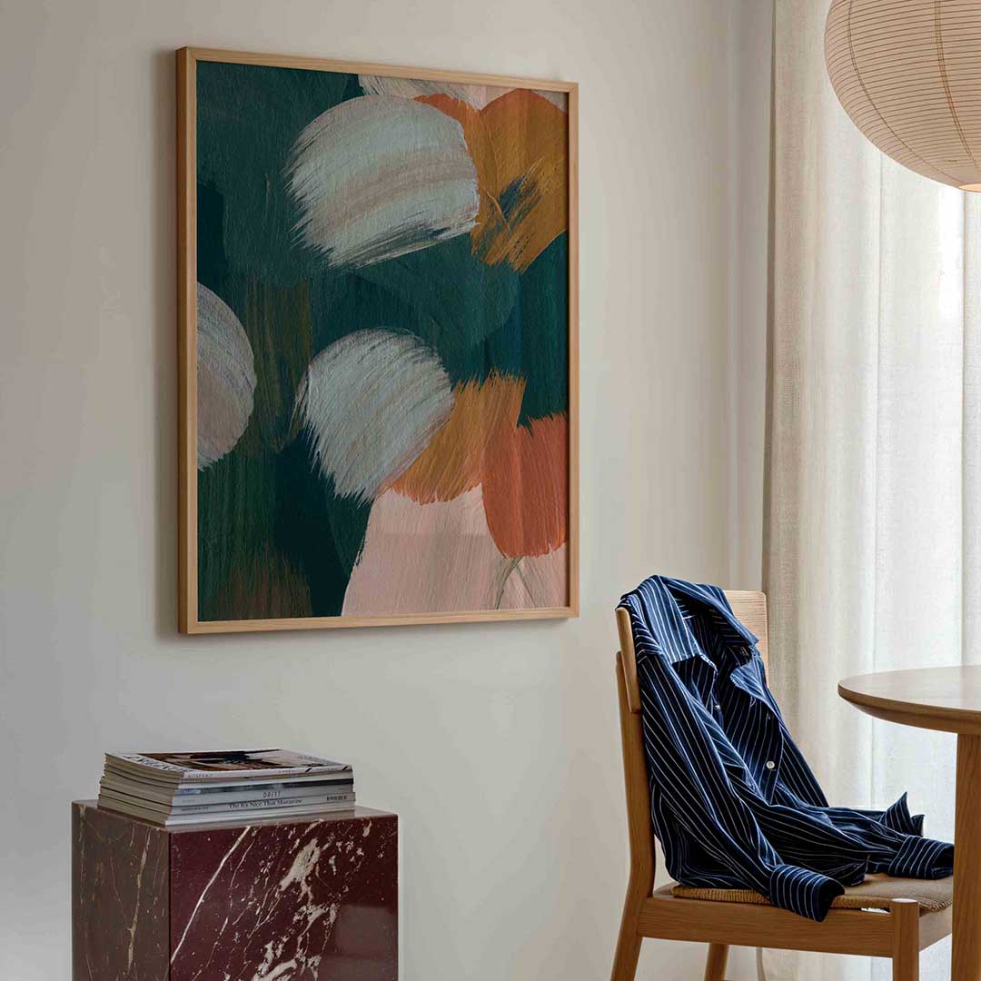 Abstracte penseelstreken Poster