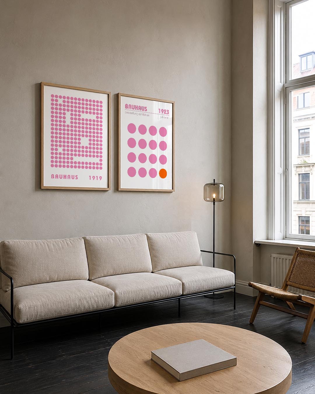 Cirkelpatroon in roze Posterset