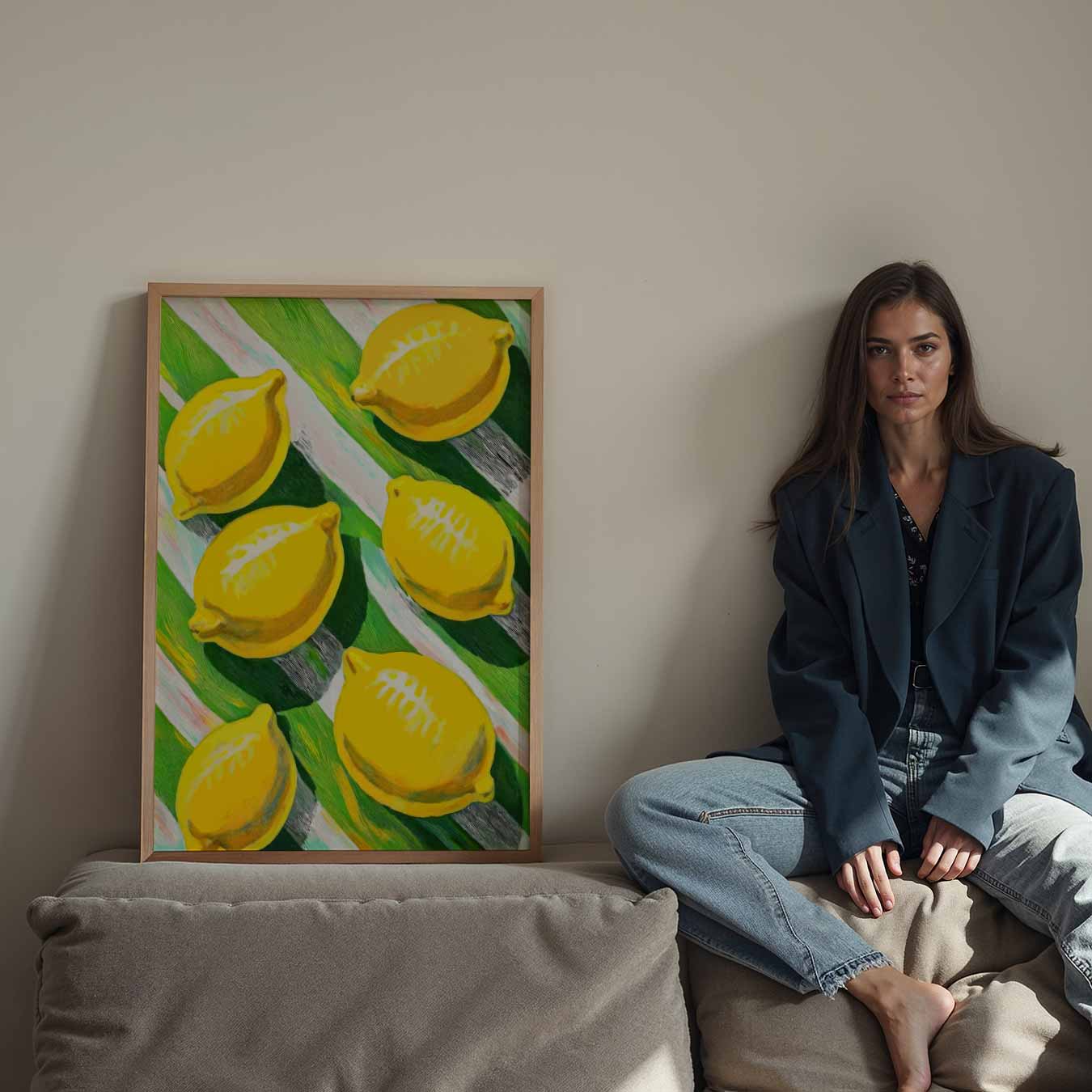 Zonnige Citroenen Kunstposter-WallArtistic