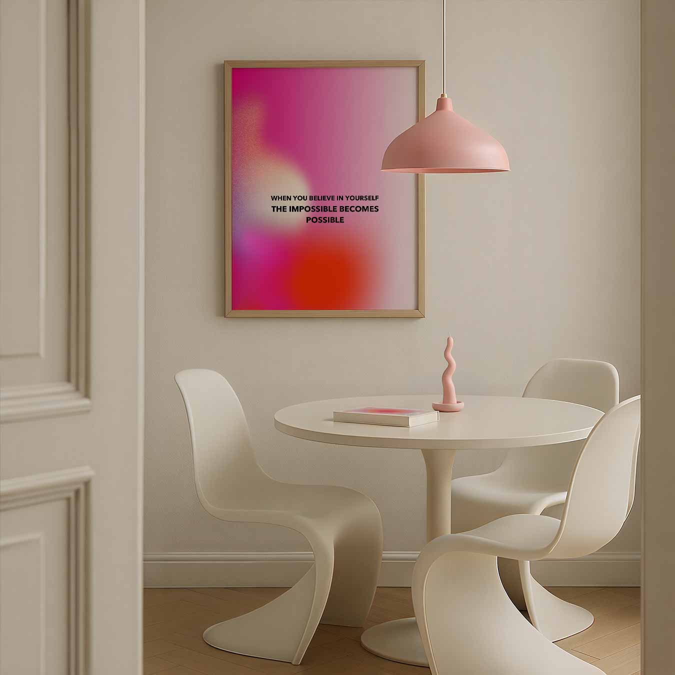 Inspirerende Motivatieposter Roze Poster-WallArtistic