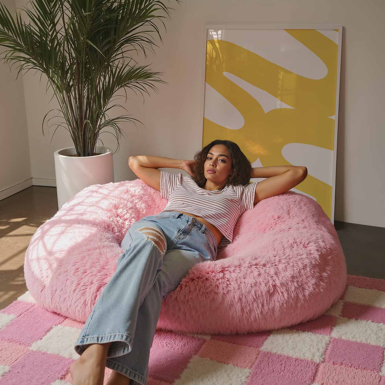 Abstracte Gele Vormen Poster-WallArtistic