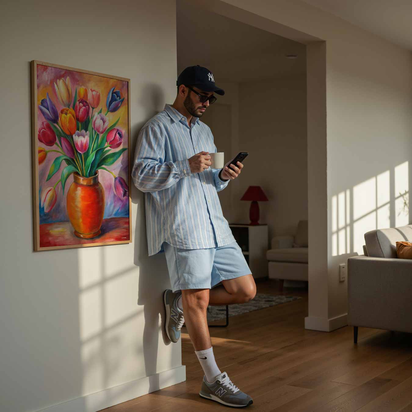 Bloeiende Tulpenschilderij Poster-WallArtistic