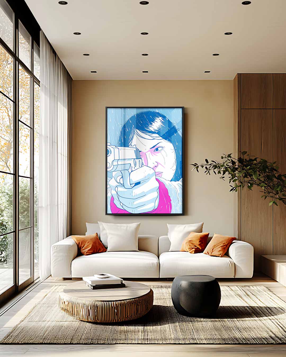 Moed en Vastberadenheid - Een Moderne Krijger Kunstwerk-canvas-dibond-plexiglas-wanddecoratie-WallArtistic
