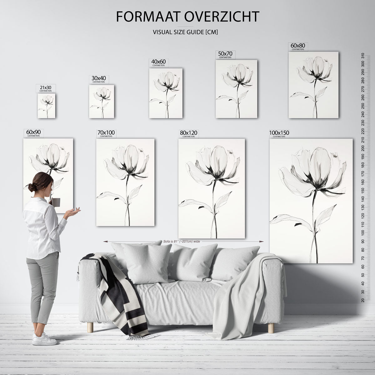 Bloem in zwart wit Poster