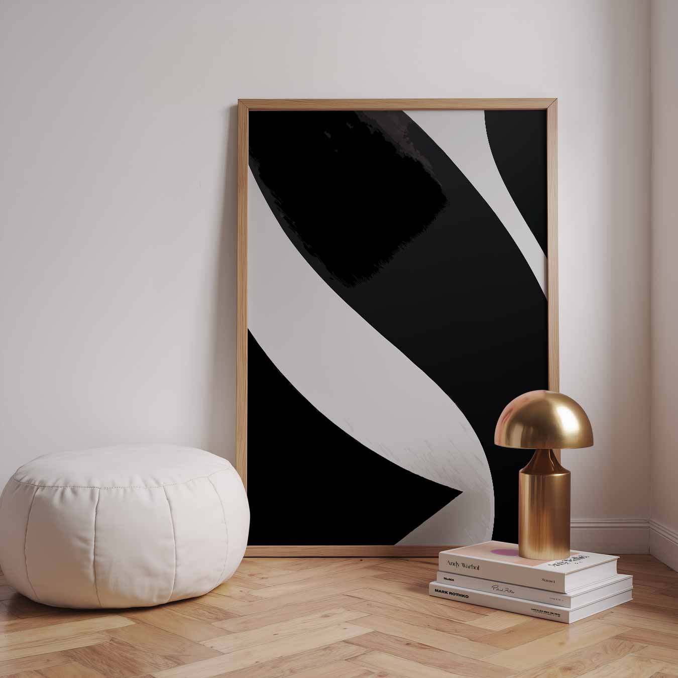 Moderne Monochrome Abstracte Poster