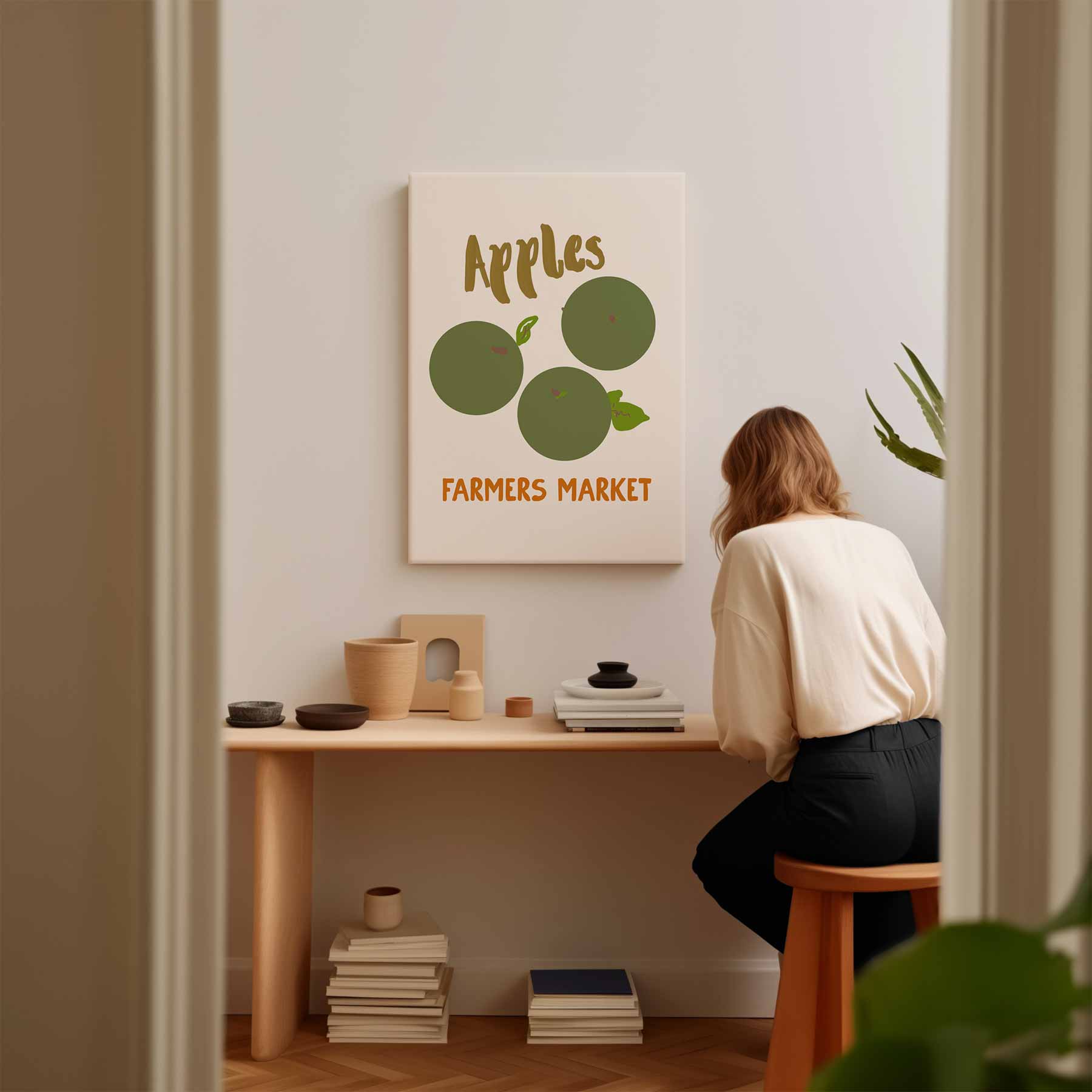 Groene Appelmarkt Kunstwerk-canvas-dibond-plexiglas-wanddecoratie-WallArtistic