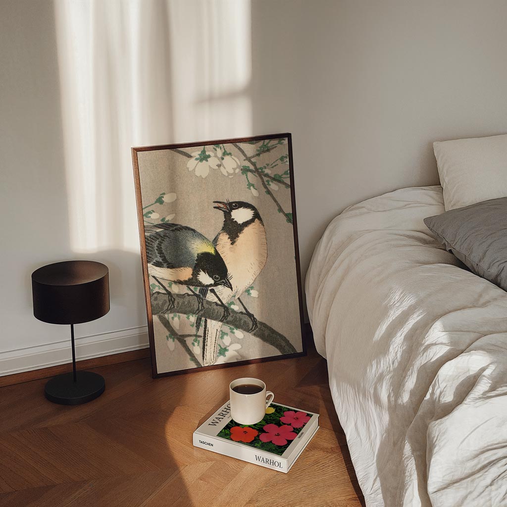 Vogels en Bloesems Print Poster-WallArtistic