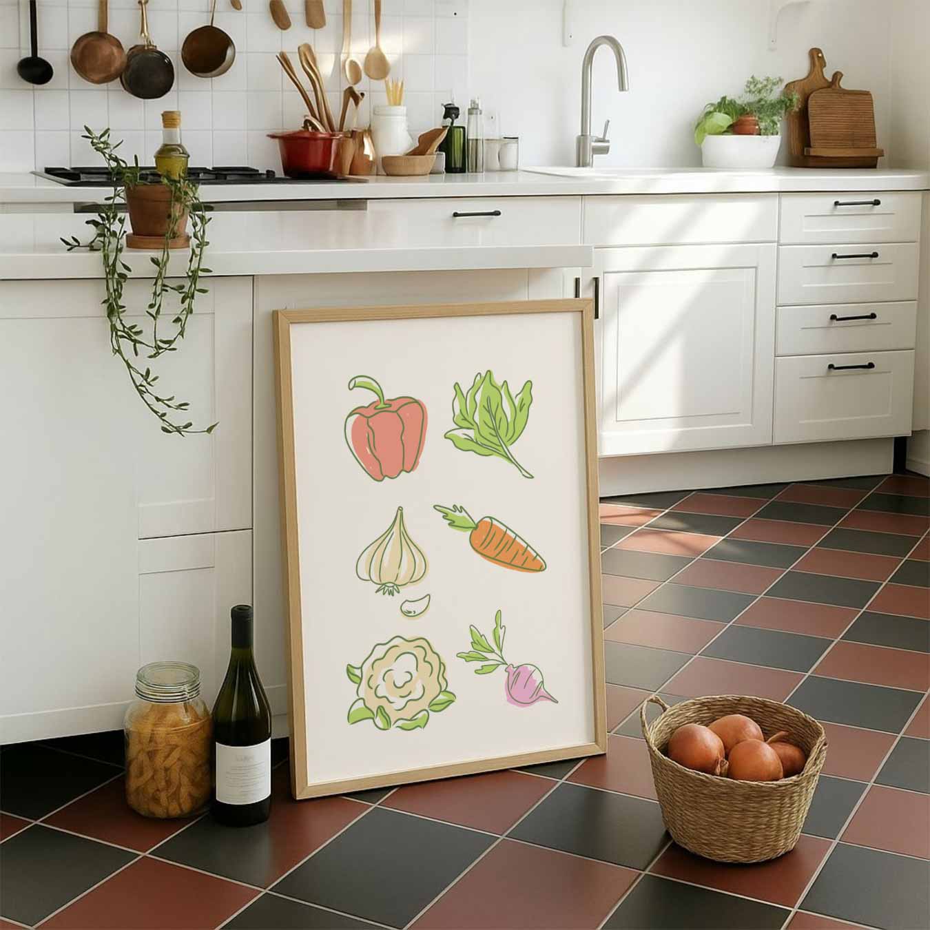 Vrolijke Groente Illustratie Poster