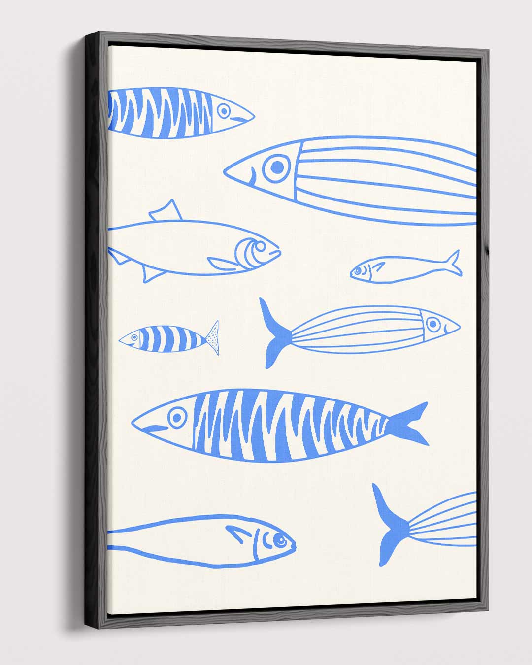 Zwemmende Vissen Illustratie Kunstwerk-canvas-dibond-plexiglas-wanddecoratie-WallArtistic