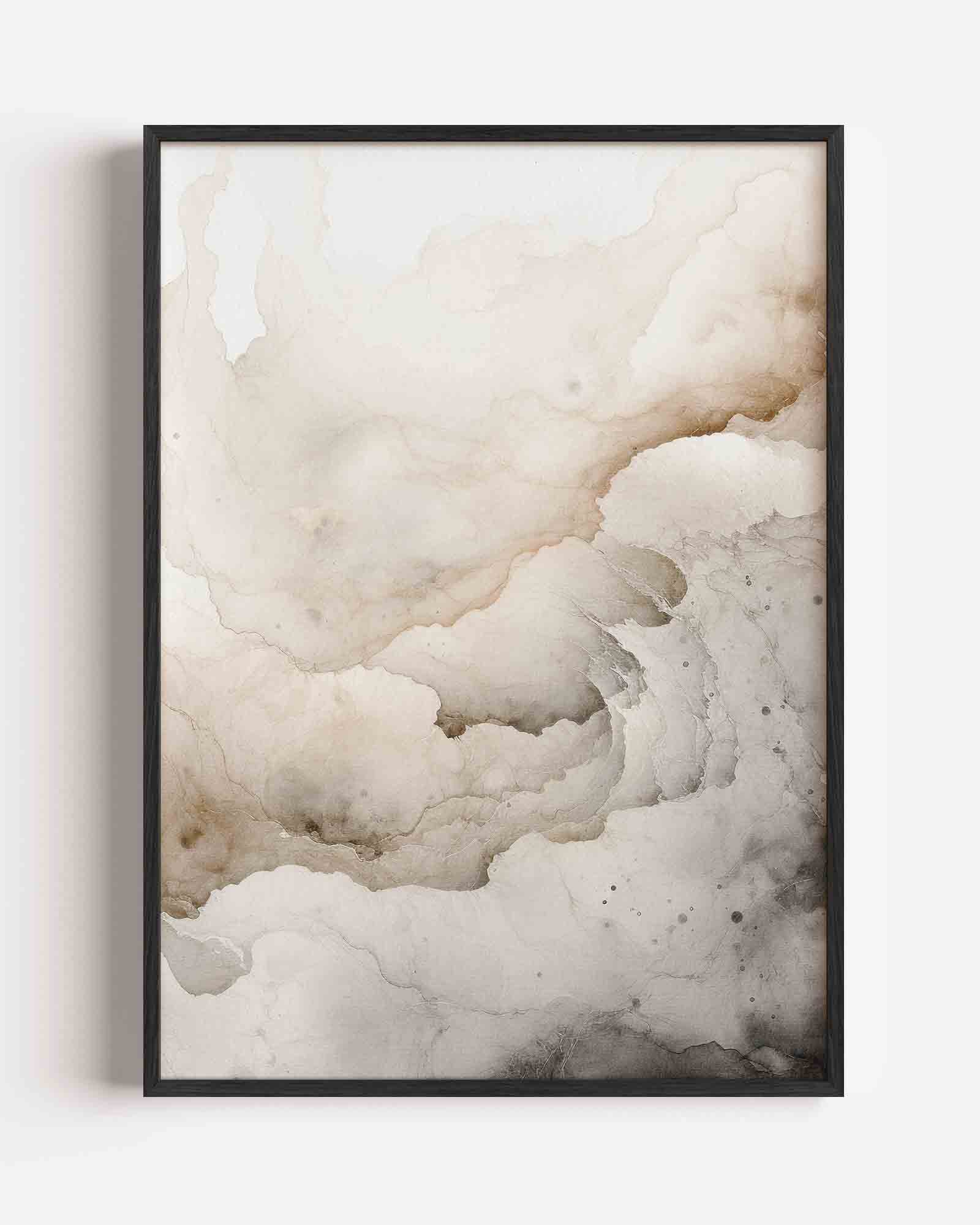 Abstracte beige en grijze Poster