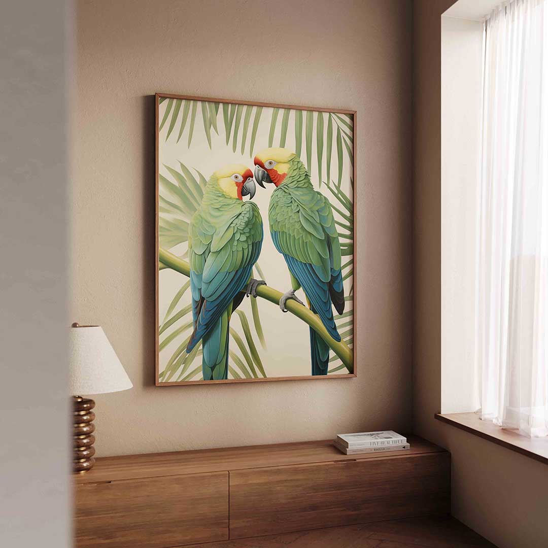 Tropische papegaaien Poster
