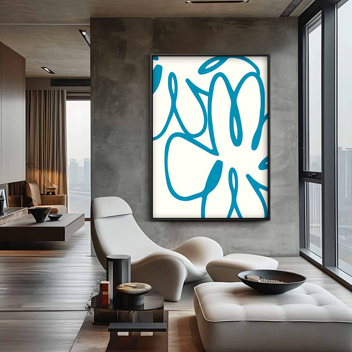 Bloemige Expressie Kunstwerk-canvas-dibond-plexiglas-wanddecoratie-WallArtistic