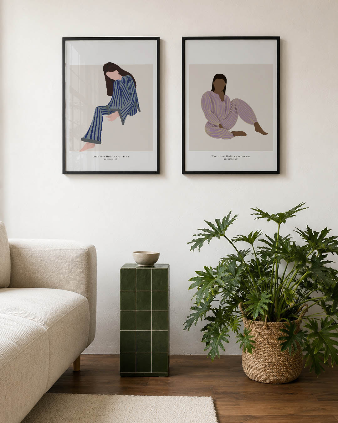 Gestreepte zithouding Posterset