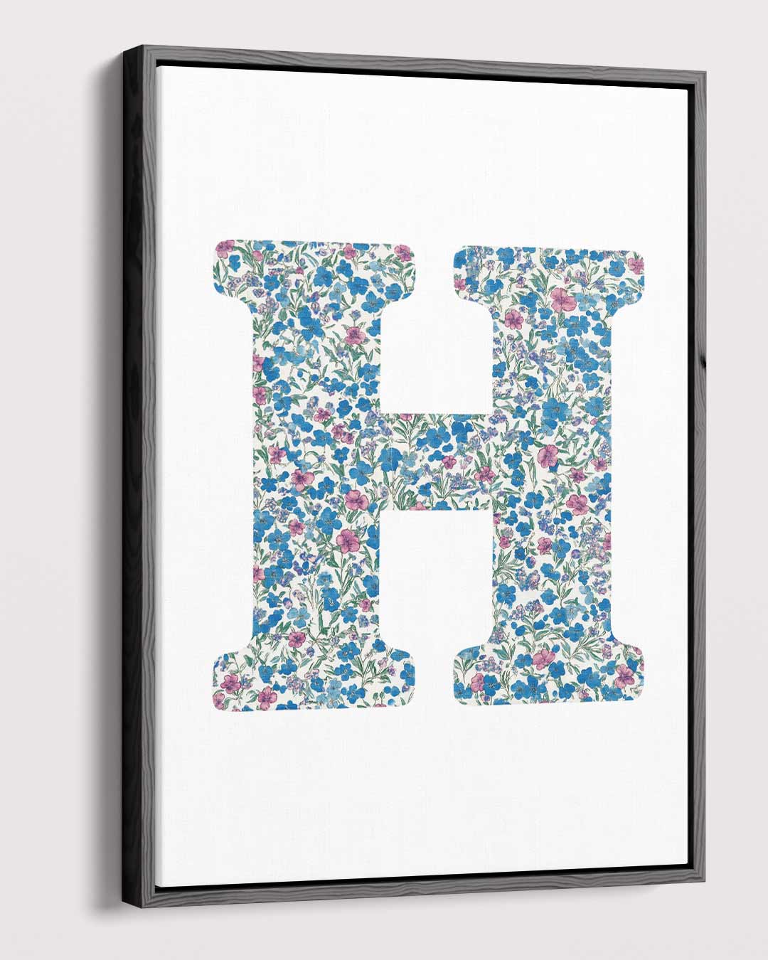 Bloemrijke Letter H Kunstwerk-canvas-dibond-plexiglas-wanddecoratie-WallArtistic