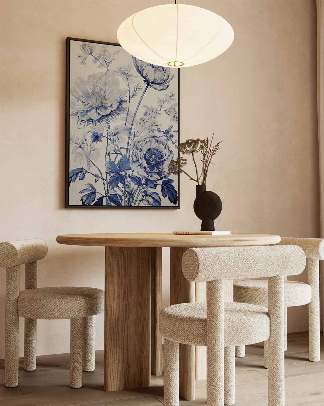 Blauwe Bloemenpracht Kunstwerk-canvas-dibond-plexiglas-wanddecoratie-WallArtistic