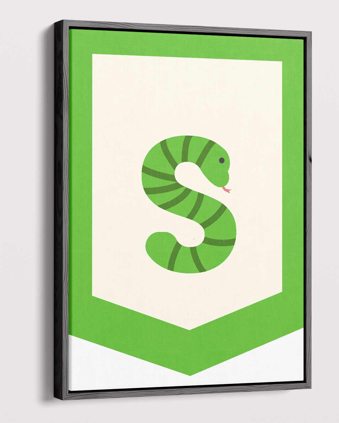 Groene Slangenkunst Kunstwerk-canvas-dibond-plexiglas-wanddecoratie-WallArtistic