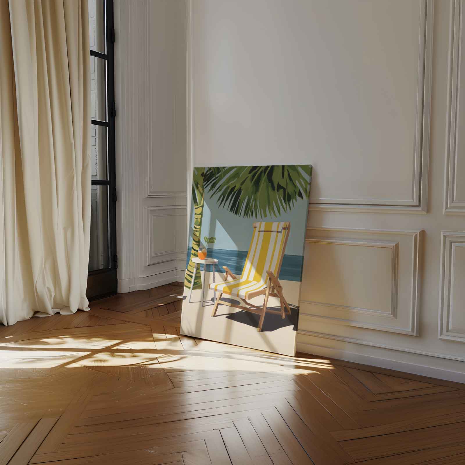 Zomerdag aan het Strand Kunstwerk-canvas-dibond-plexiglas-wanddecoratie-WallArtistic