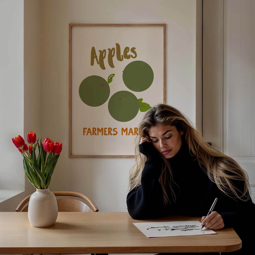 Boho Appel Markt Poster-WallArtistic