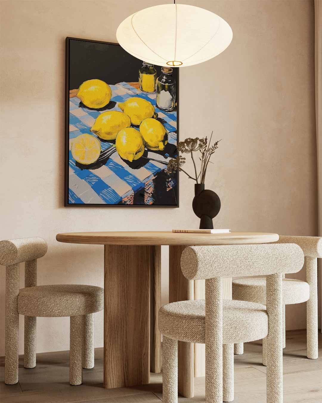 Citroentaferelen op Tafel Kunstwerk-canvas-dibond-plexiglas-wanddecoratie-WallArtistic