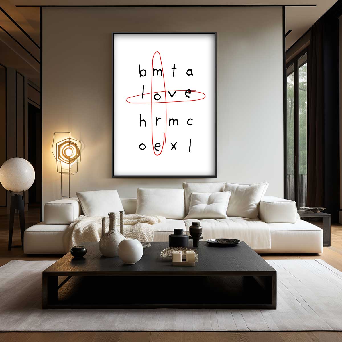 Woordenzoeker Liefde Kunstwerk-canvas-dibond-plexiglas-wanddecoratie-WallArtistic