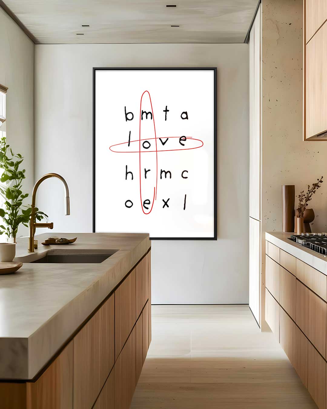 Woordenzoeker Liefde Kunstwerk-canvas-dibond-plexiglas-wanddecoratie-WallArtistic