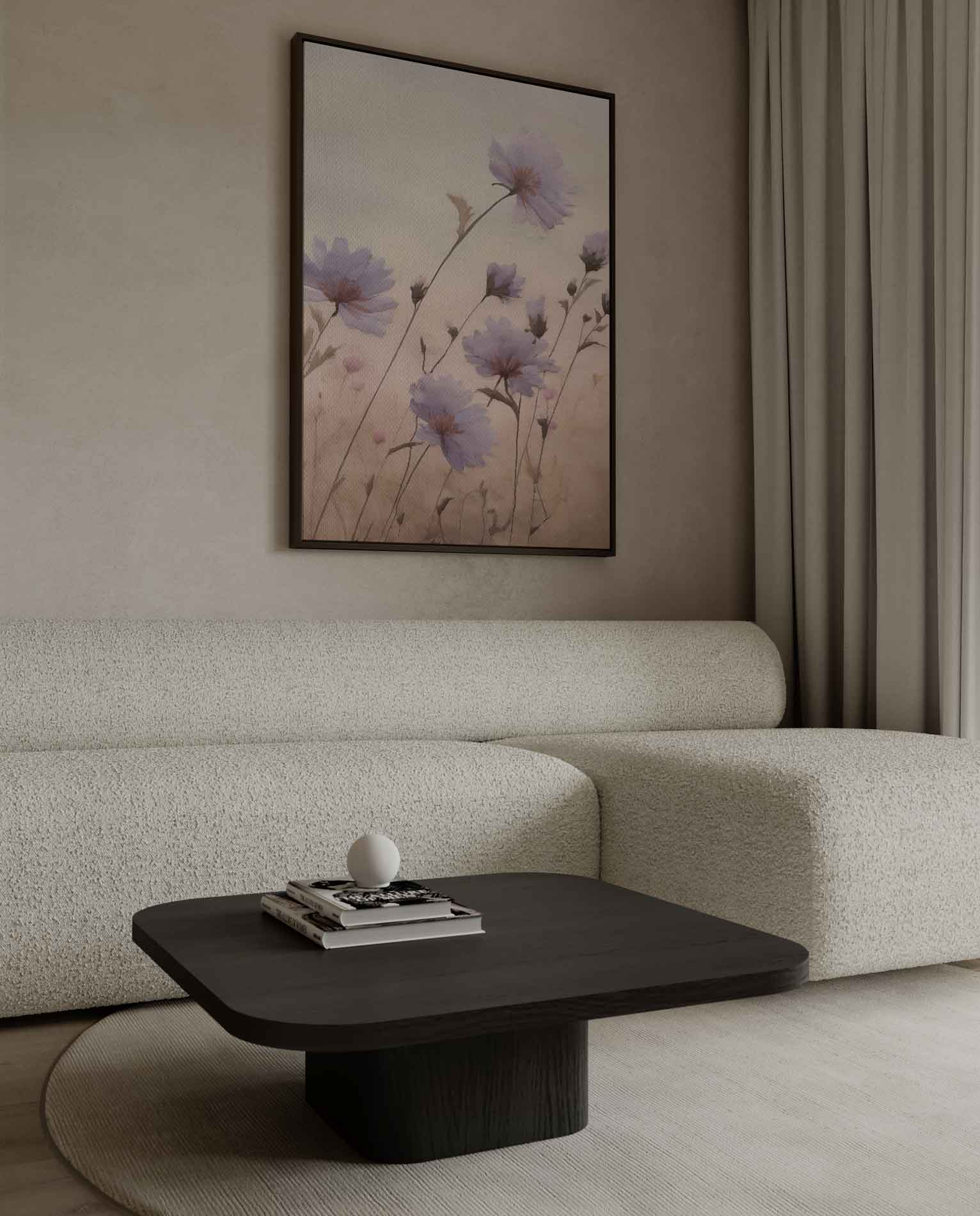 Zacht Lila Bloemenveld Kunstwerk-canvas-dibond-plexiglas-wanddecoratie-WallArtistic