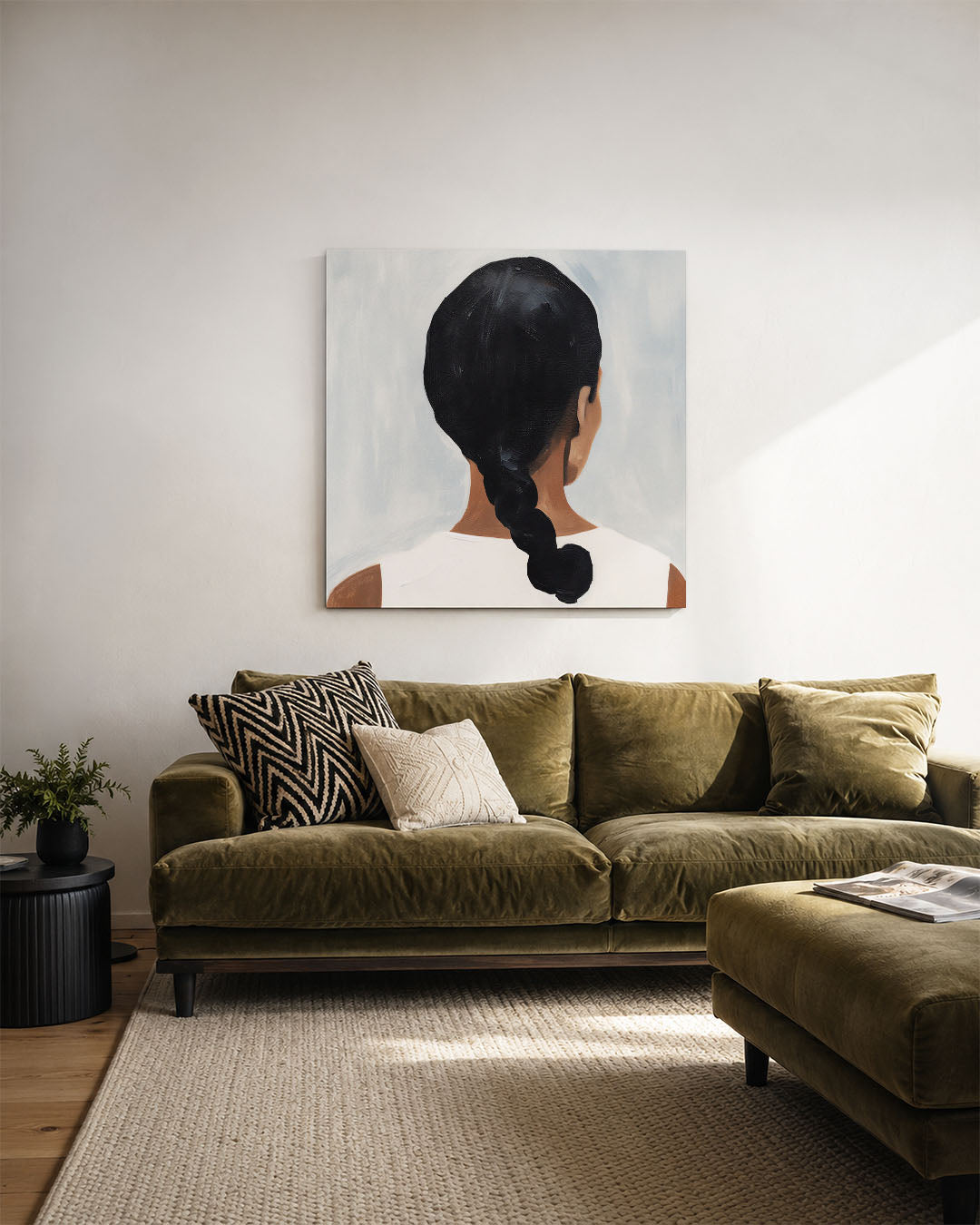 Vrouwelijke silhouet achteraanzicht Kunstwerk