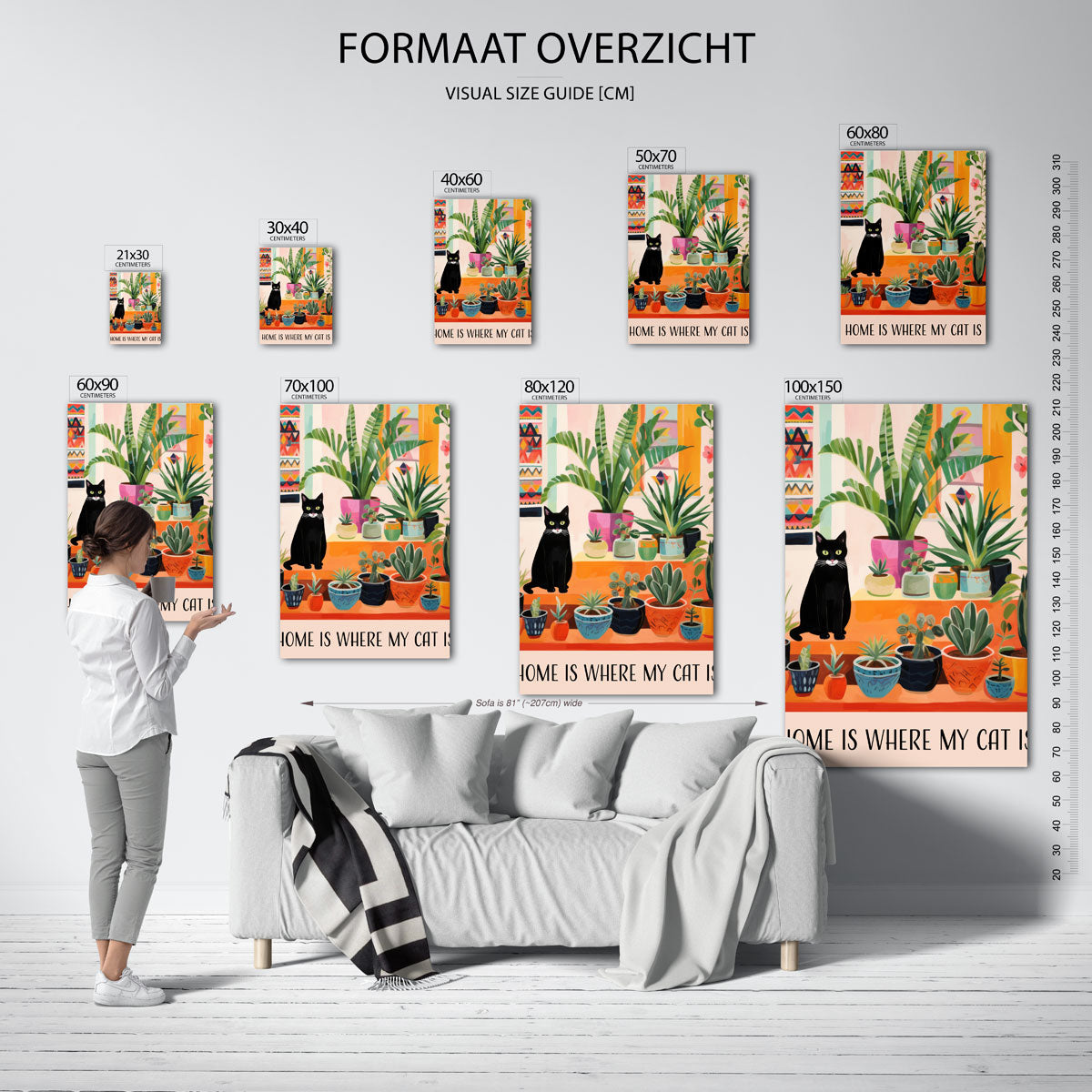 Kat en planten Poster