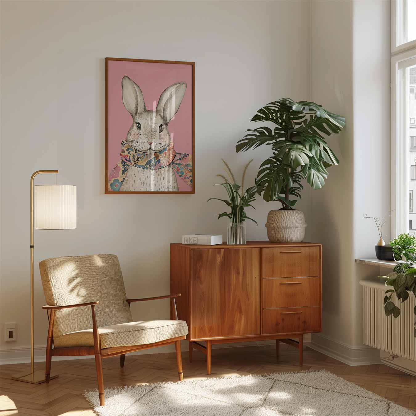 Schattige Konijnenposter met Sjaal Poster