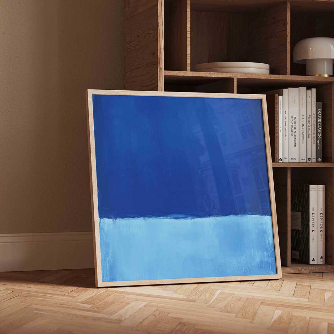 Blauwe abstracte Poster