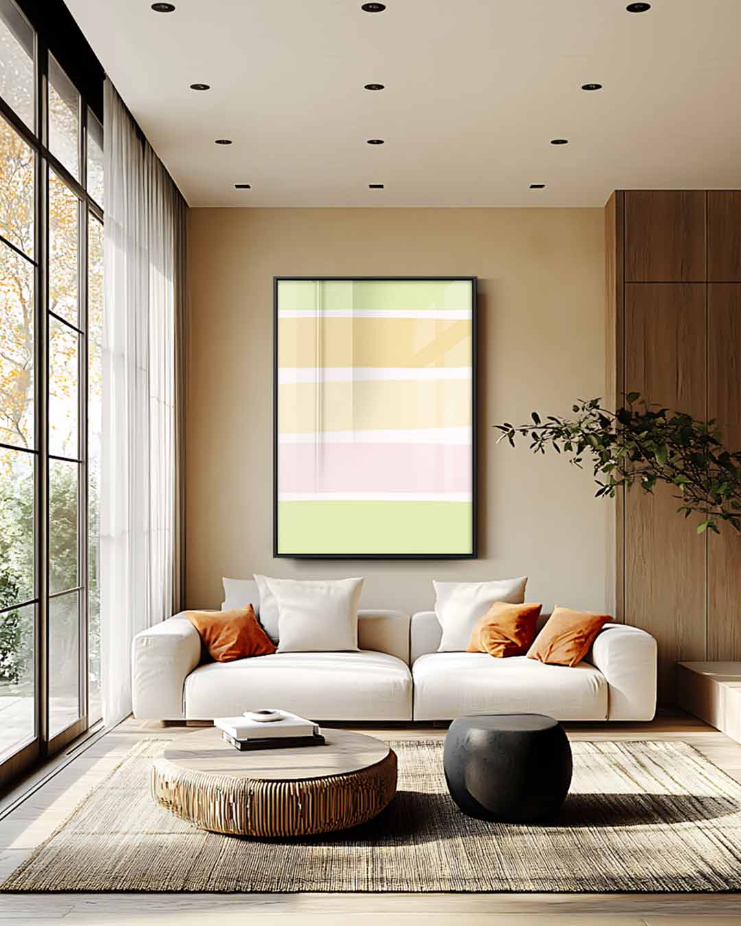 Zachte Kleuren Compositie Kunstwerk-canvas-dibond-plexiglas-wanddecoratie-WallArtistic