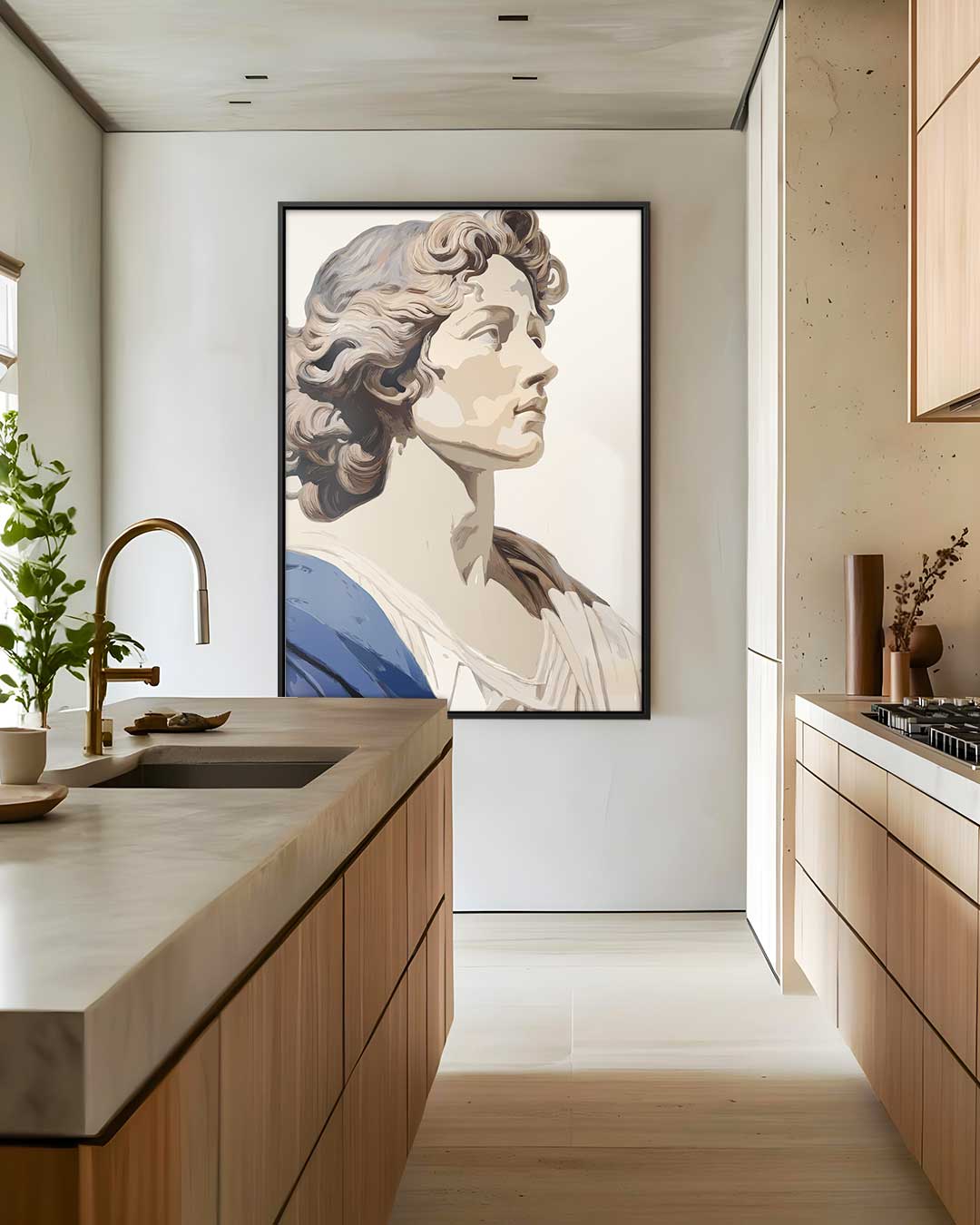 Stijlvolle Klassieke Buste Kunstwerk-canvas-dibond-plexiglas-wanddecoratie-WallArtistic
