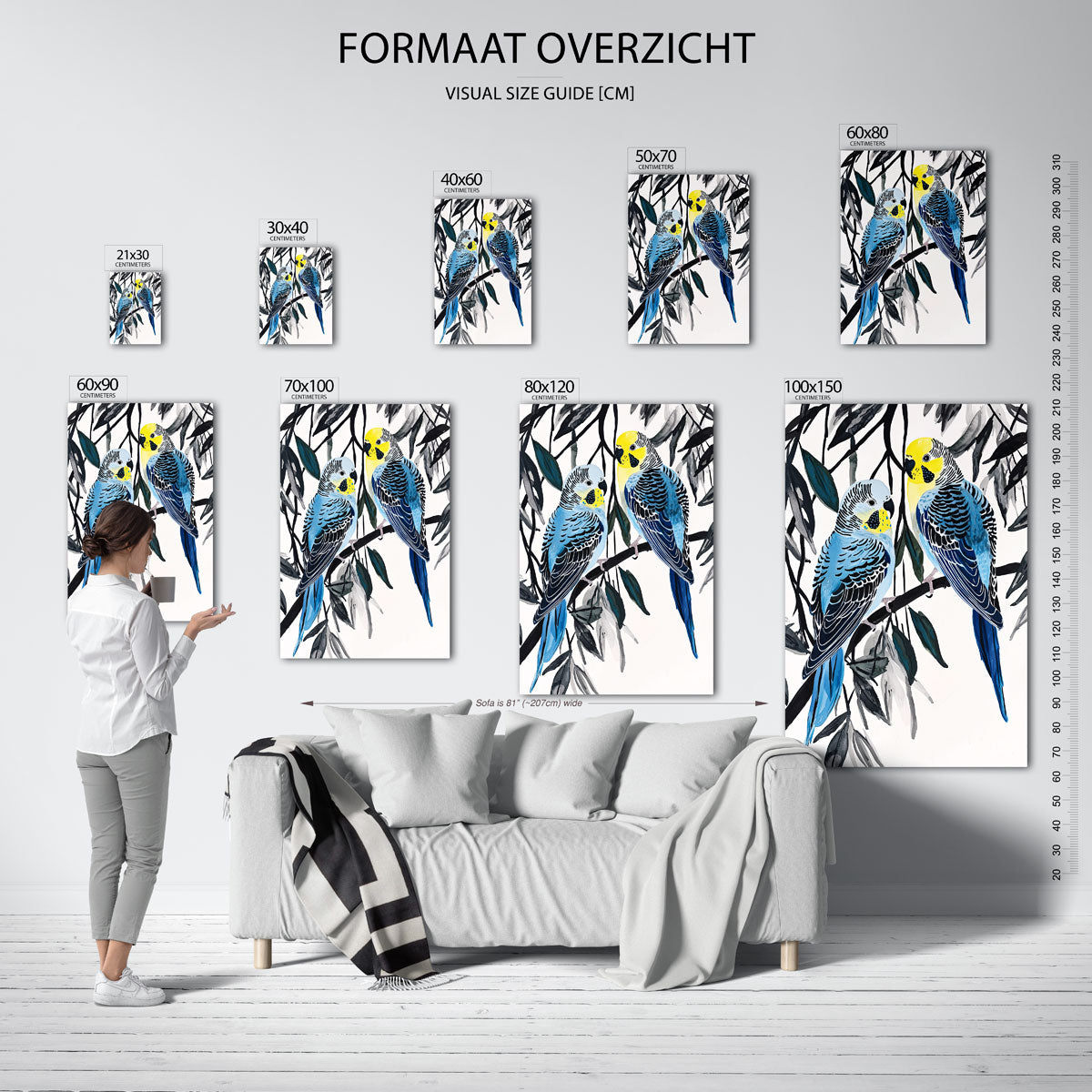 Papegaaien op tak Poster