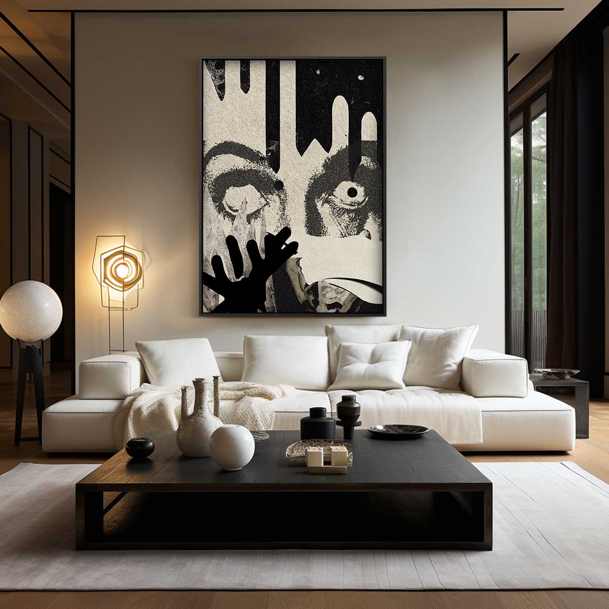 Intrigerende Blik Collage Kunstwerk-canvas-dibond-plexiglas-wanddecoratie-WallArtistic